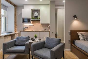 Фото номера Апартаменты с 2 спальнями Апартаменты Studio apartment with bathroom &amp; kitchen No45 г. Валмиера 48