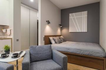 Фото номера Апартаменты с 2 спальнями Апартаменты Studio apartment with bathroom &amp; kitchen No45 г. Валмиера 56